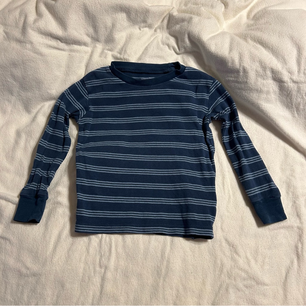Simple Joys Blue Long Sleeve Striped Tee